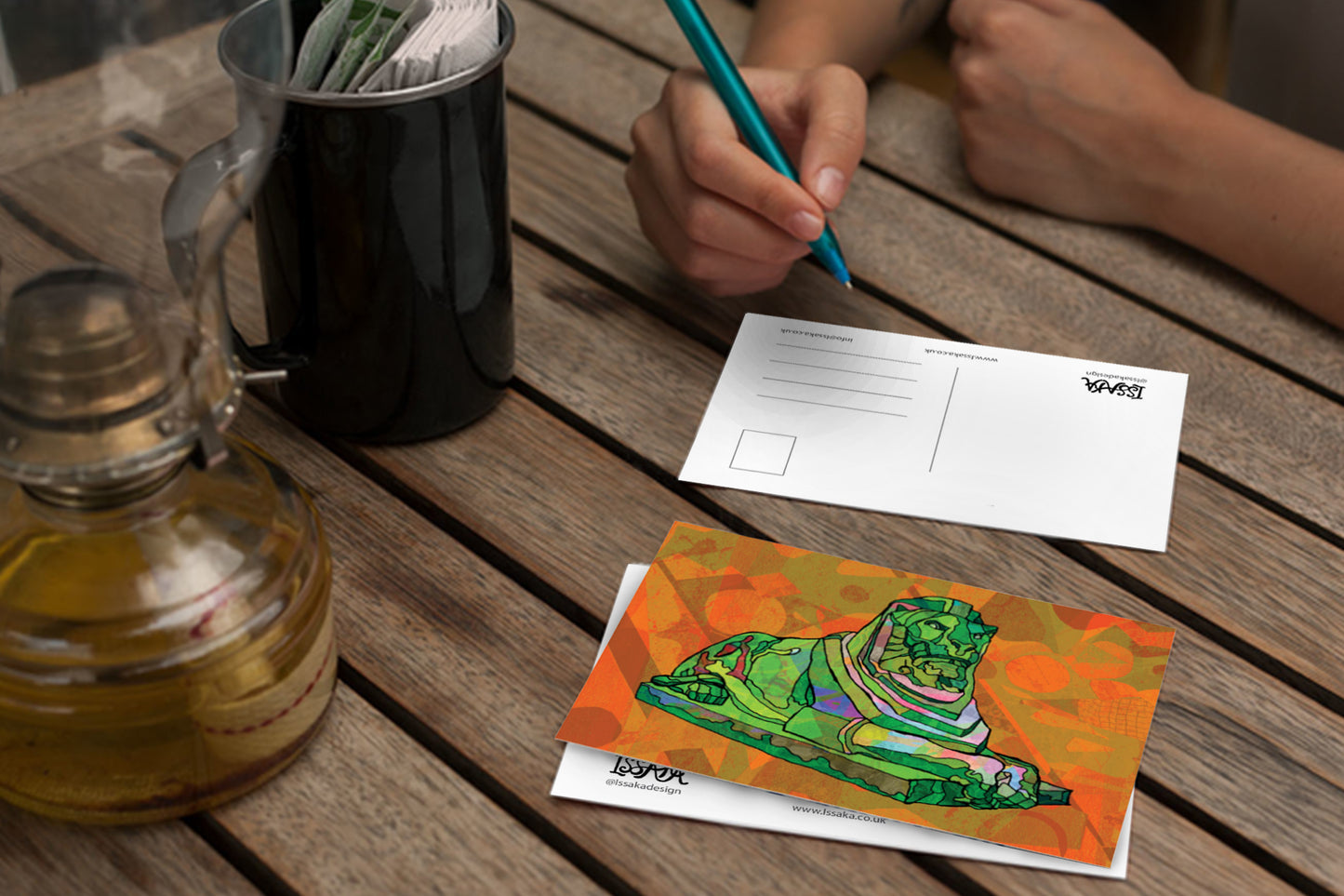 Nottingham Left Lion Psychedelic Postcard image 3