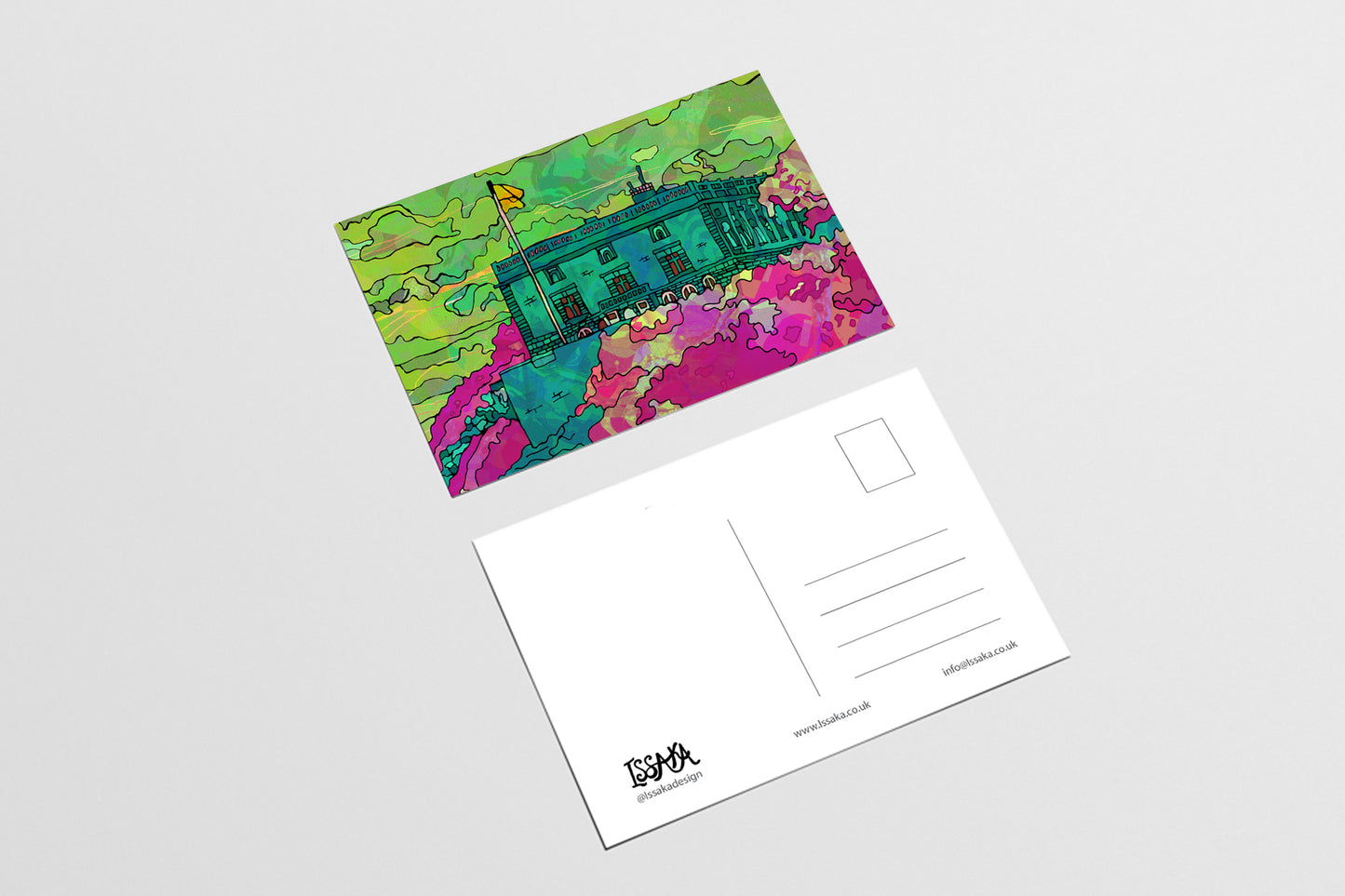 Nottingham Castle Psychedelic Postcard image 2