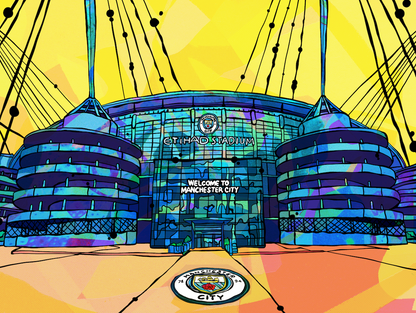 Manchester City Etihad Football Stadium - Psychedelic Art Print image 5