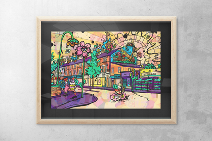 Psychedelic Bee Art Print – Burton Road, Didsbury Manchester | Colourful Pop Art image 0