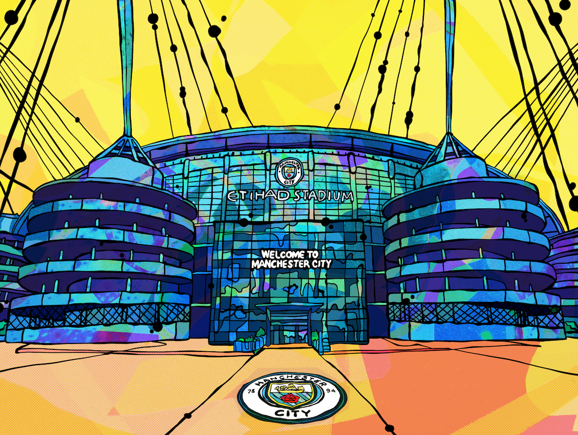 Manchester City Etihad Football Stadium - Psychedelic Art Print image 2