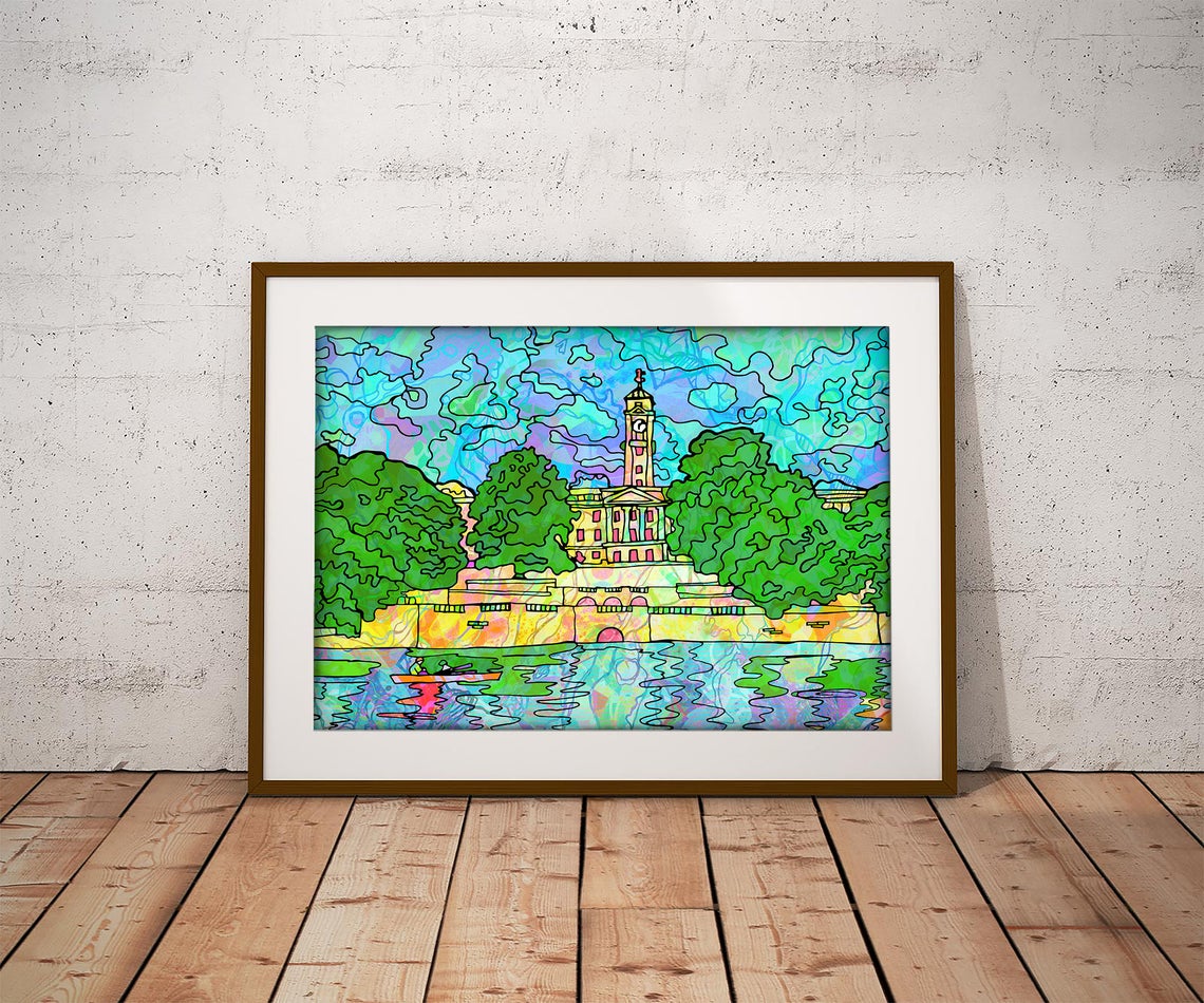 Highfields Lake University of Nottingham Art Print image 0
