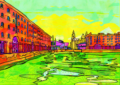 Liverpool Albert Dock Psychedelic Art Print image 2