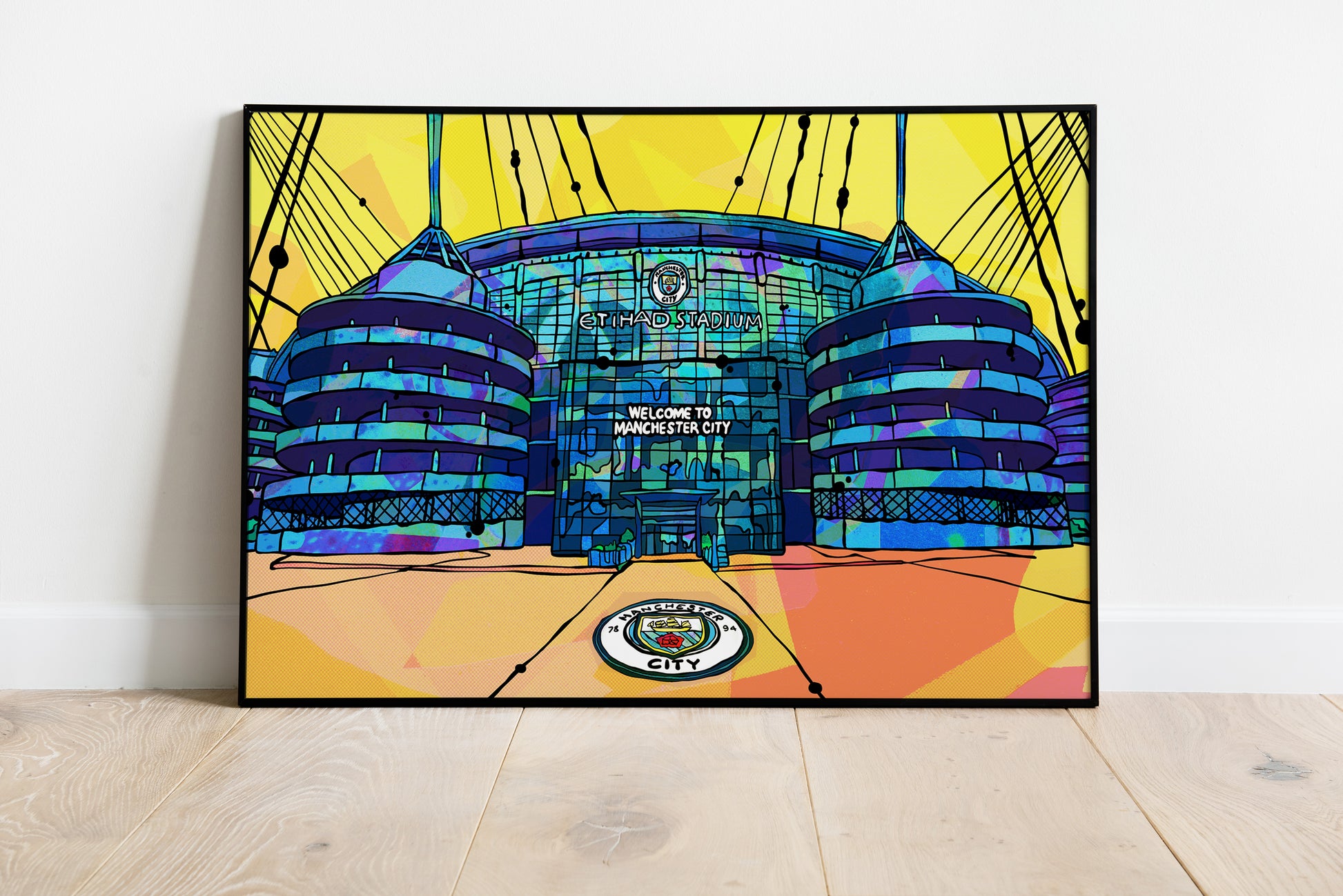 Manchester City Etihad Football Stadium - Psychedelic Art Print image 1