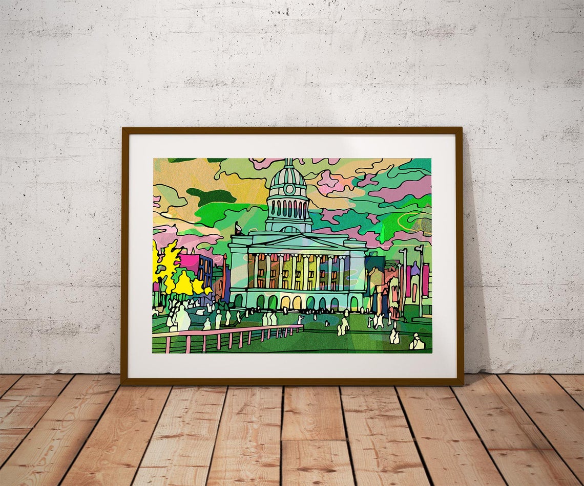 Nottingham Council House Psychedelic Art Print image 0