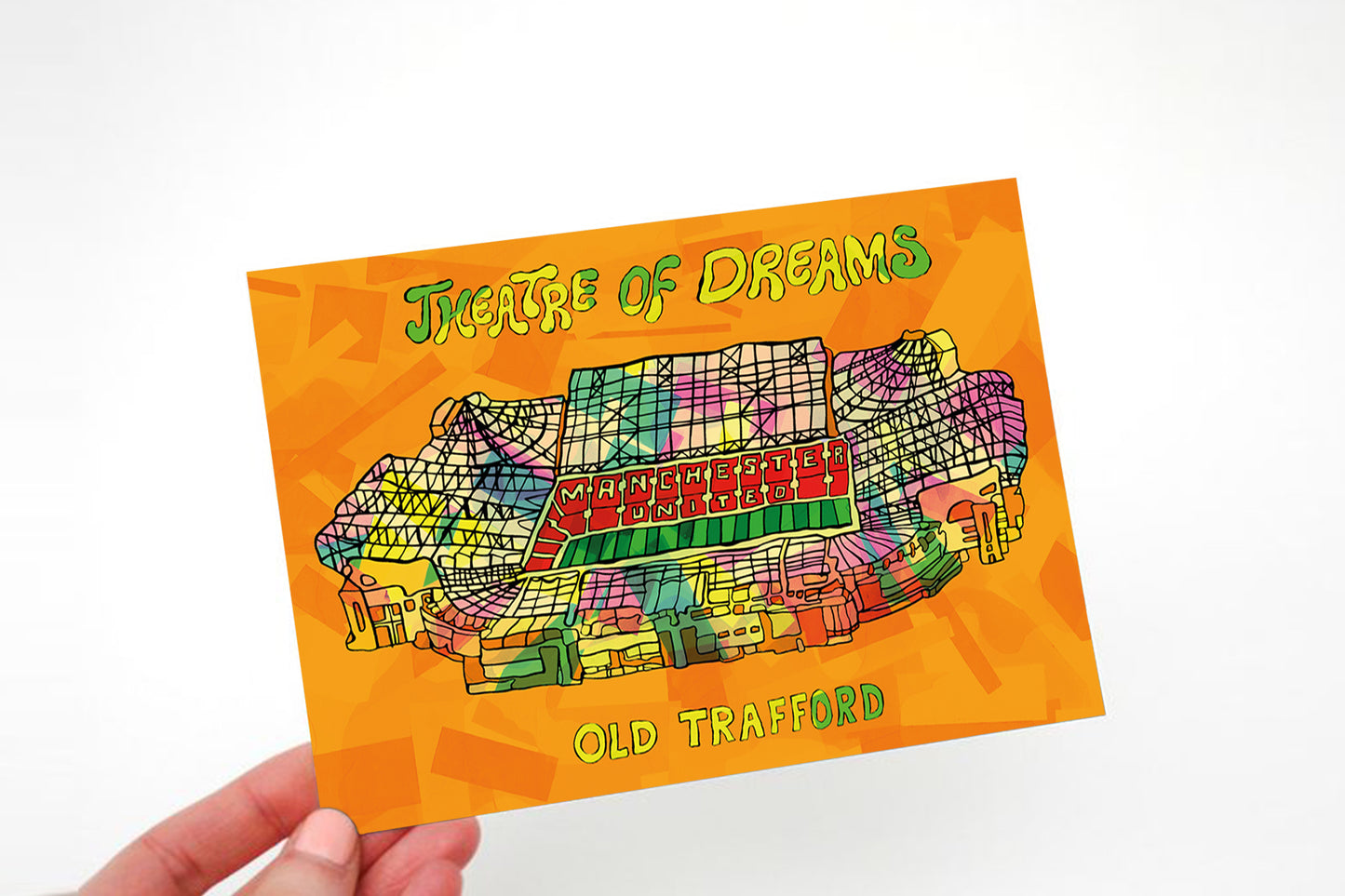 Manchester Stadium Psychedelic Postcard image 0