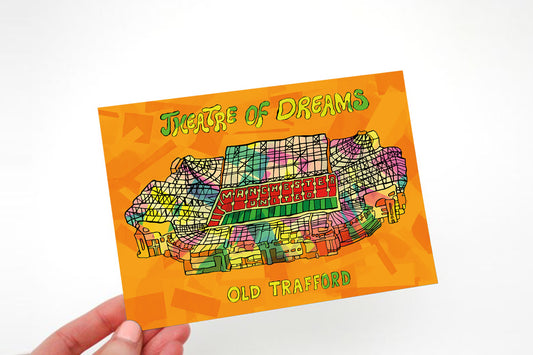Manchester Stadium Psychedelic Postcard image 0