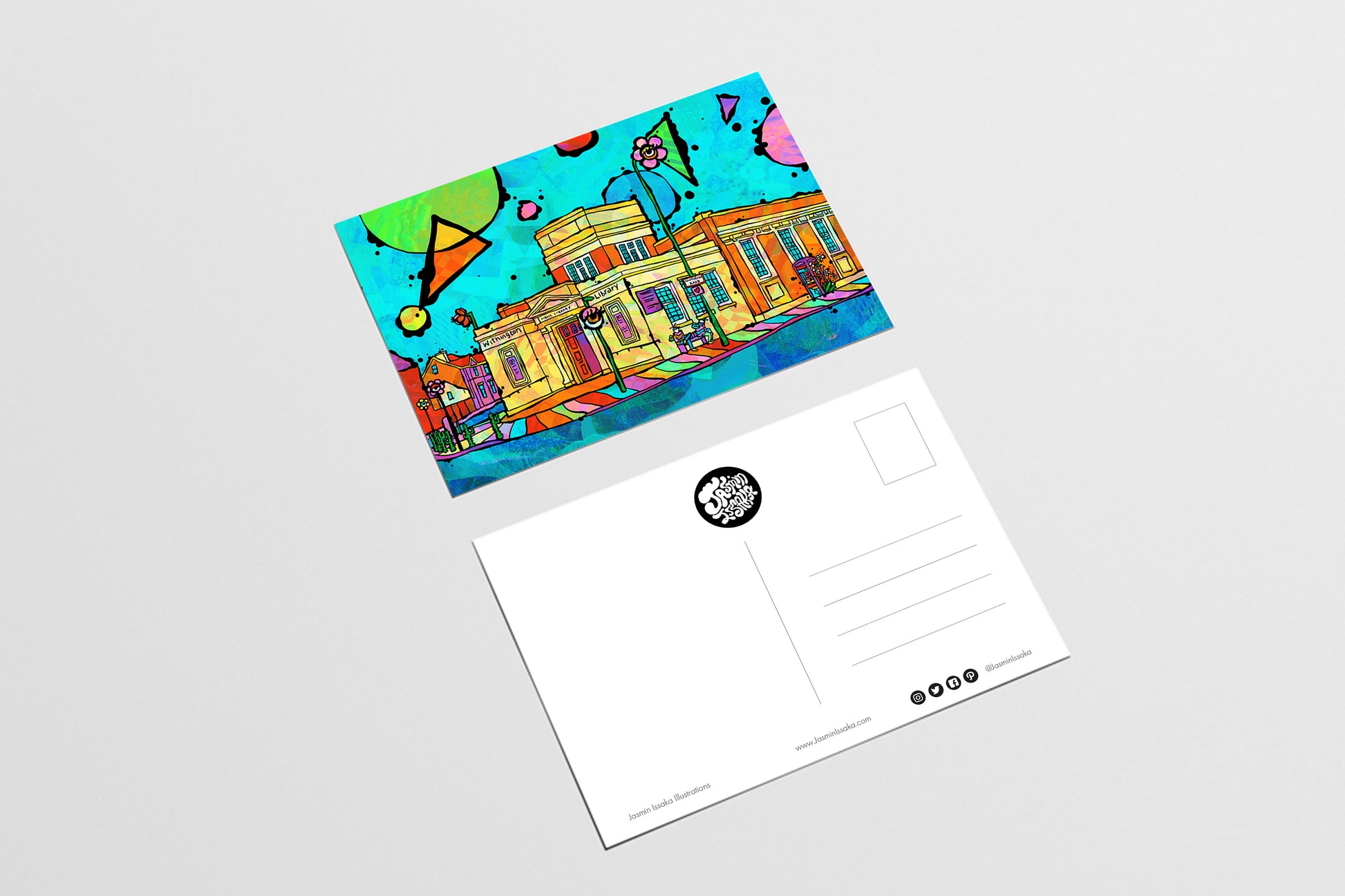 Withington Library Psychedelic Postcard image 1