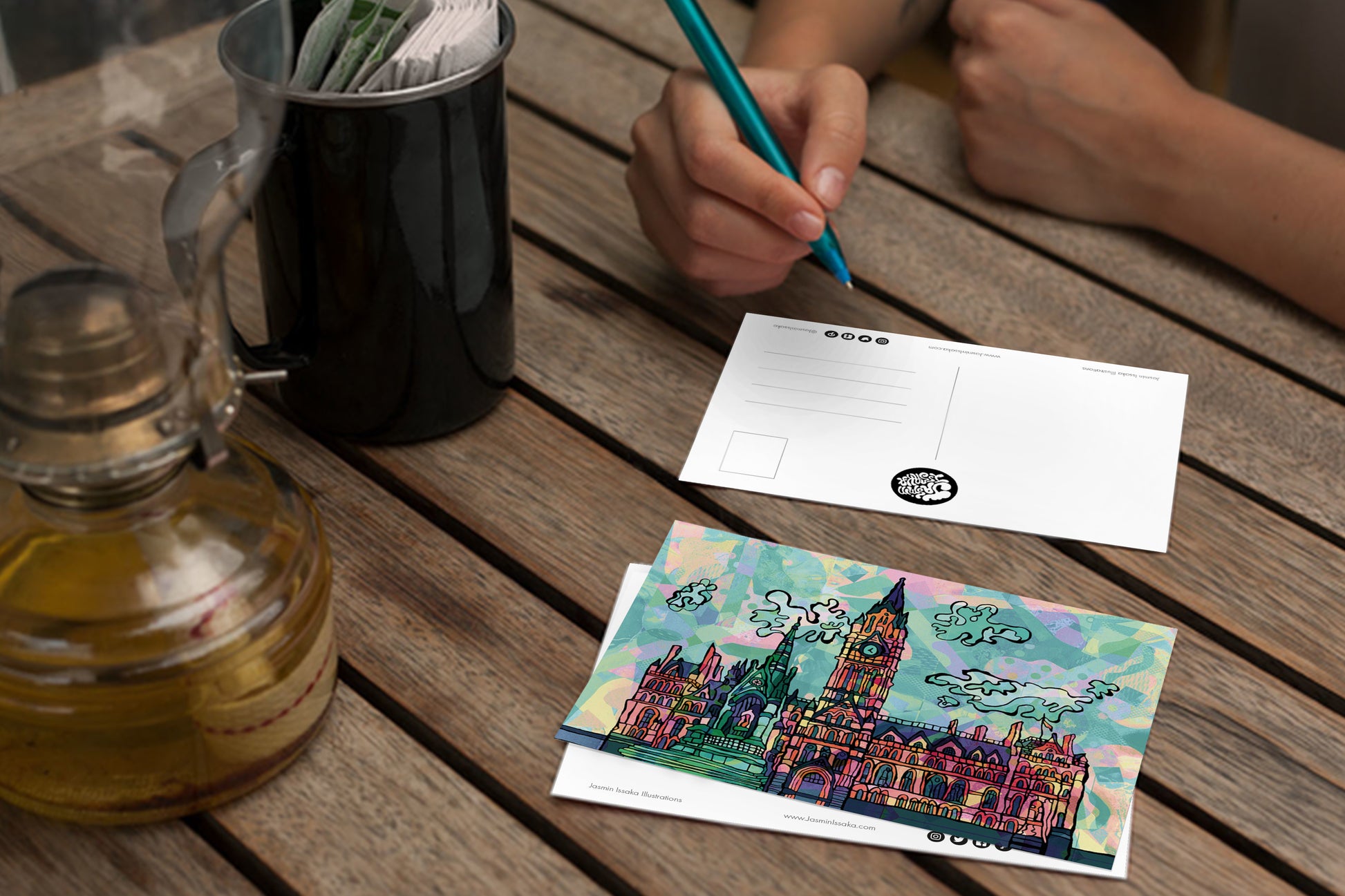 Manchester Town Hall Psychedelic Postcard image 3