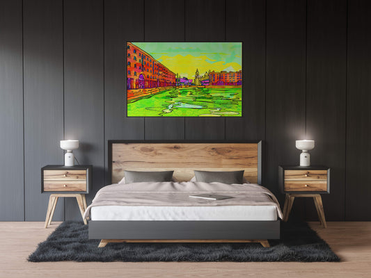 Liverpool Albert Dock Psychedelic Art Print image 1