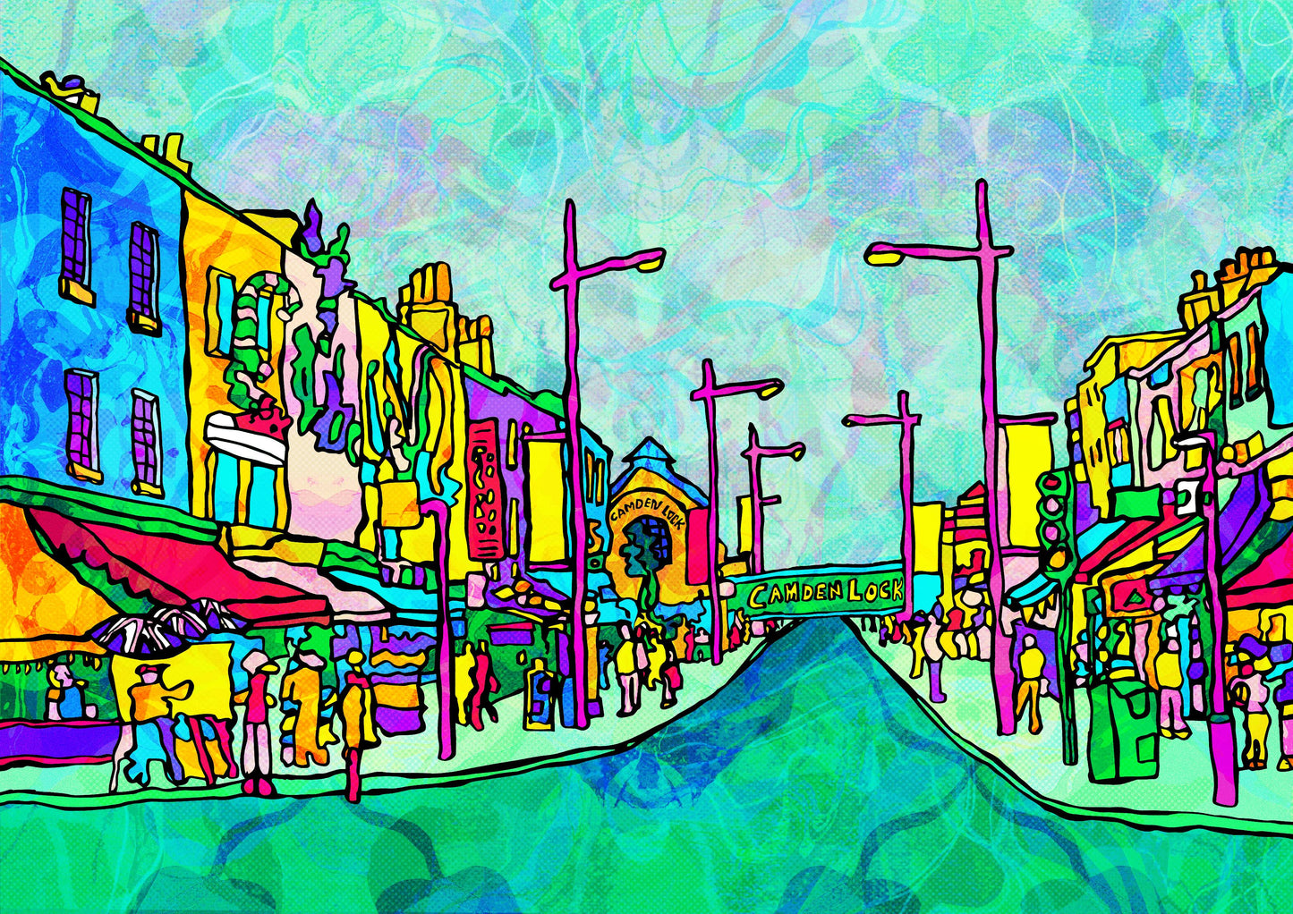 London Camden Town Psychedelic Art Print image 2