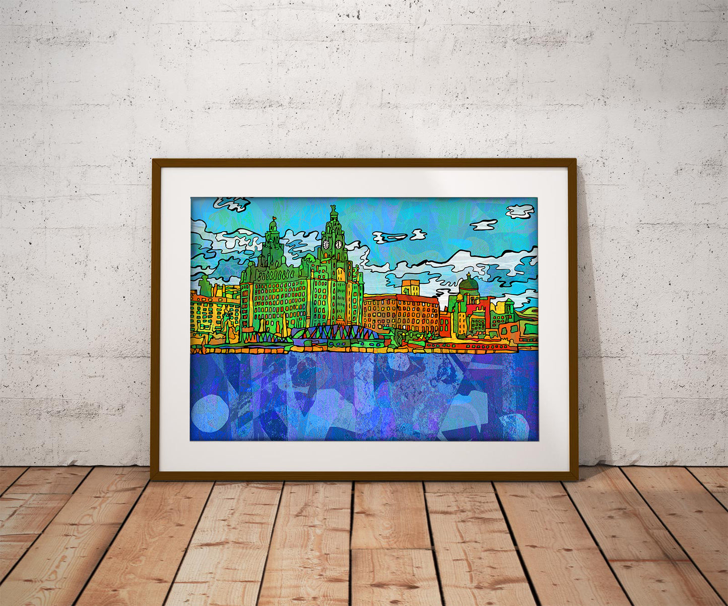 Liverpool Pier Head Psychedelic Art Print image 0