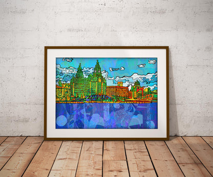 Liverpool Pier Head Psychedelic Art Print image 0