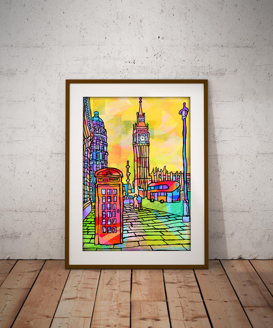 London Big Ben Psychedelic Art Print image 0