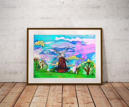 Sneinton Windmill Psychedelic Art Print image 0