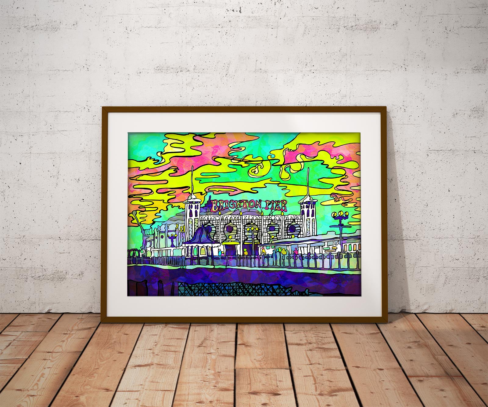 Brighton Palace Pier Psychedelic Art Print image 0