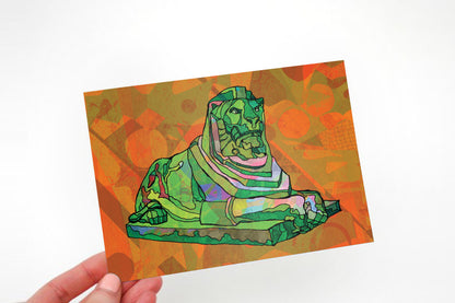 Nottingham Left Lion Psychedelic Postcard image 1