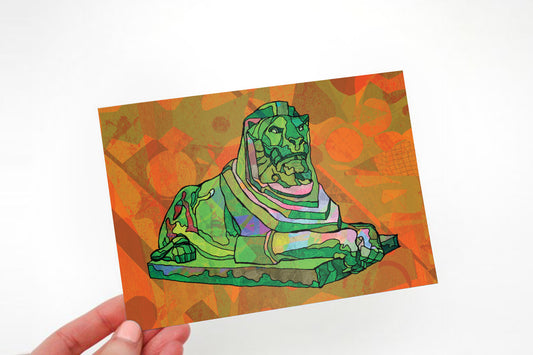 Nottingham Left Lion Psychedelic Postcard image 1