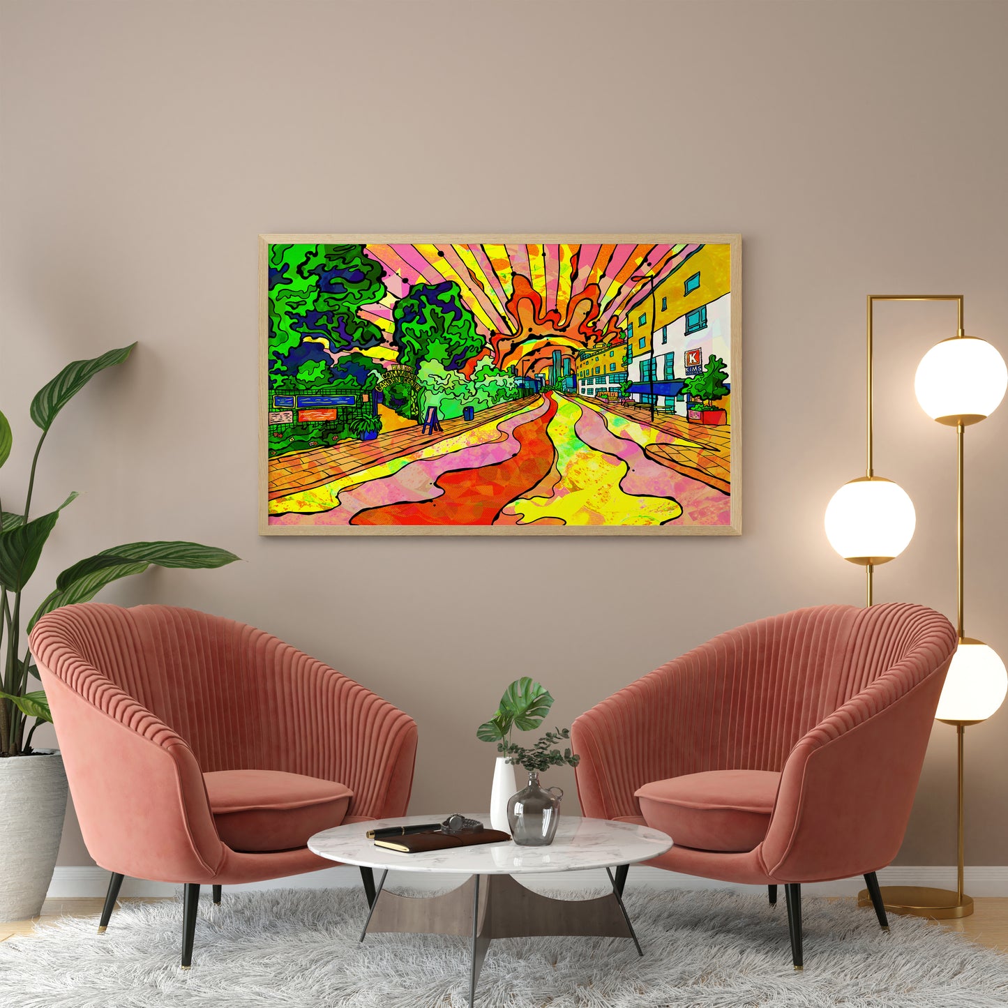 Hulme Sunset Psychedelic Art Print image 5