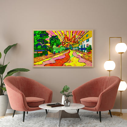 Hulme Sunset Psychedelic Art Print image 5